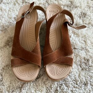 Crocs Brown Suede Women's Sandals